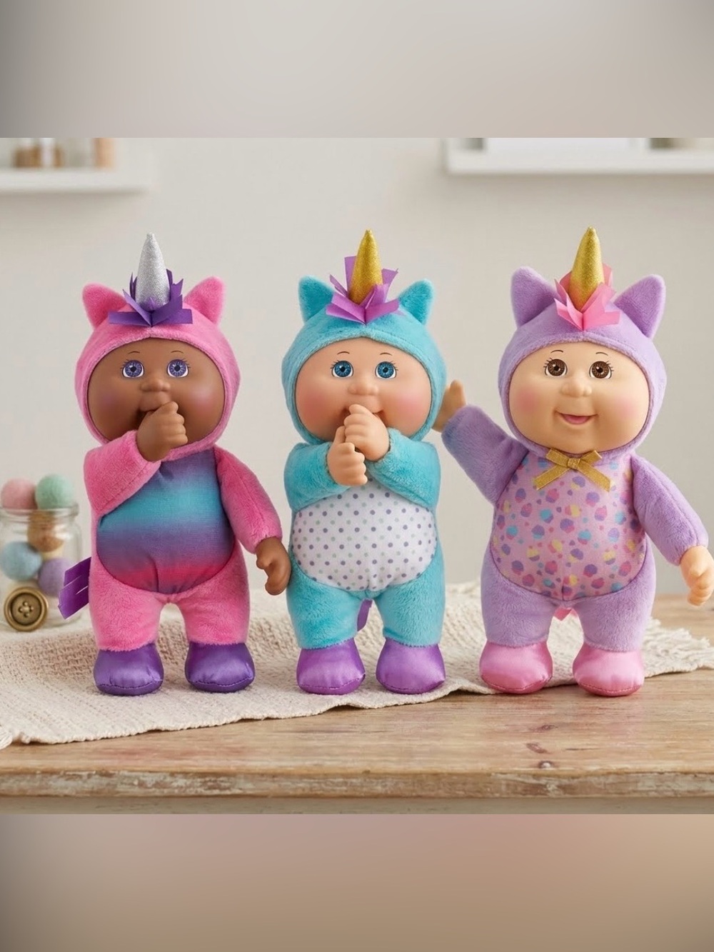 Cabbage Patch Kids Cuties Fantasy Friends 9" Doll 3 Pack Unicorn Set
